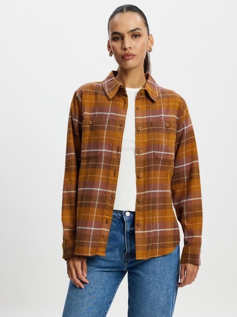 NEW $119 Patagonia Women's XS Fjord Flannel Shirt Long Sleeve Midweight Cotton